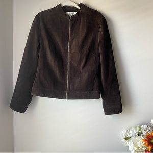 Rena Rowan Womens Brown 100% Leather Jacket Size 14